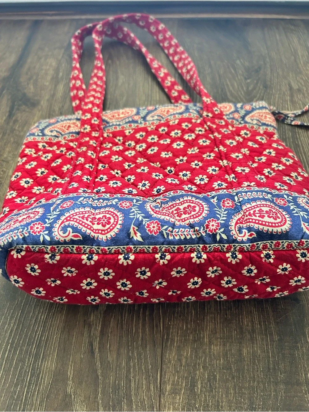 Vera Bradley Red Paisley & Floral Quilted Tote